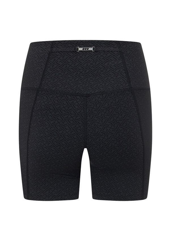 Lorna Jane Refine No Ride 12cm Bike Short - Black Monogram Print