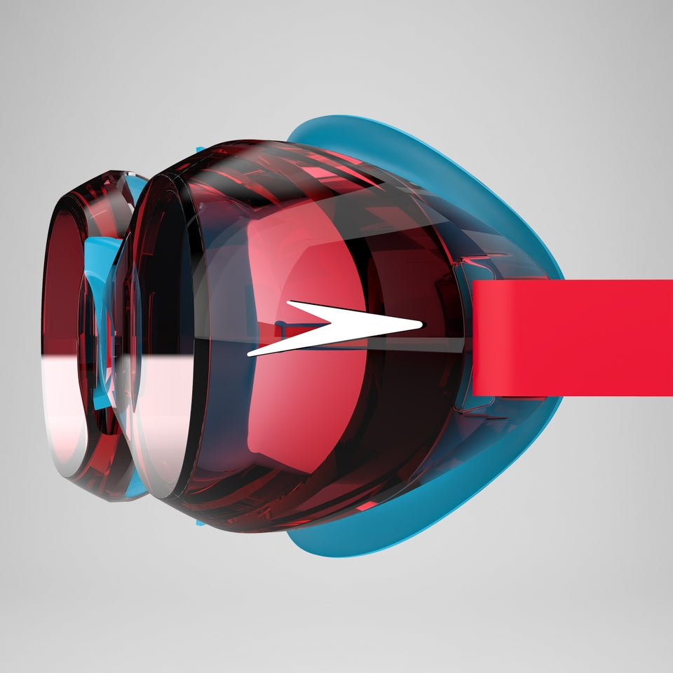 Speedo Junior's Jet 2.0 Goggles - Turquoise/Lava Red