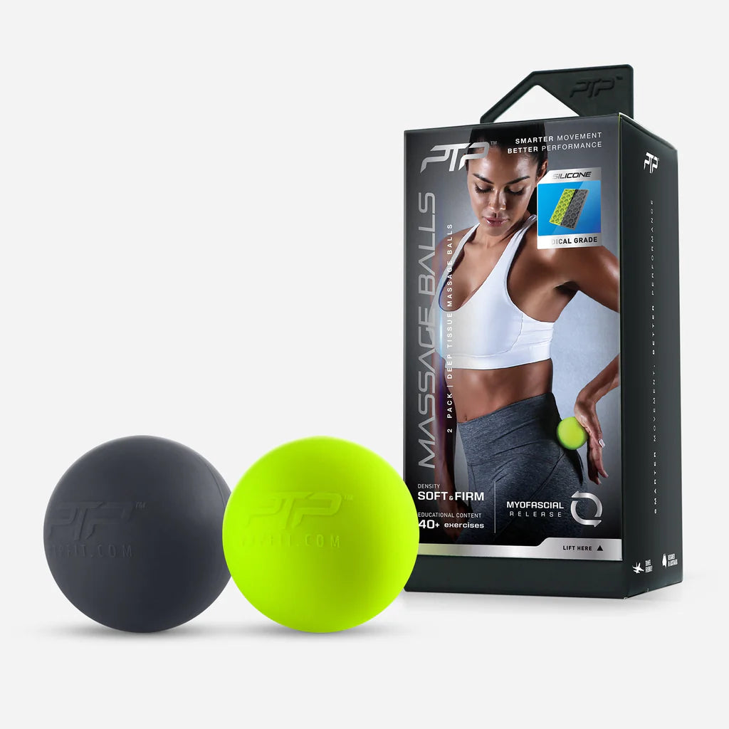 PTP Massage Balls Combo (6.4cm) - Black/Lime