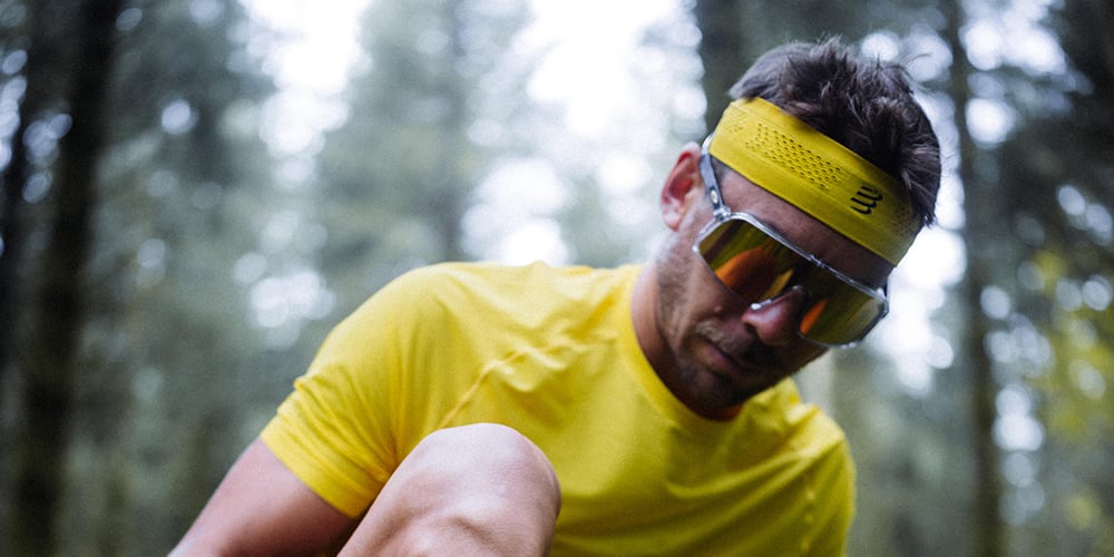 Compressport Unisex's Thin Headband On/Off - Ceylon Yellow