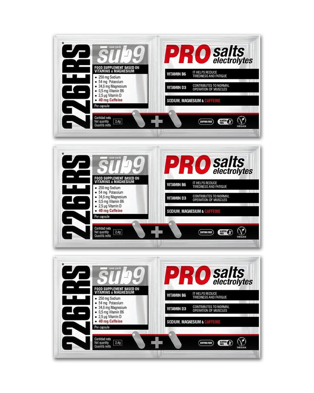 226ERS Electrolytes Duplo 2 Caps - SUB-9 Pro Salts - Caffeine (3 packets)