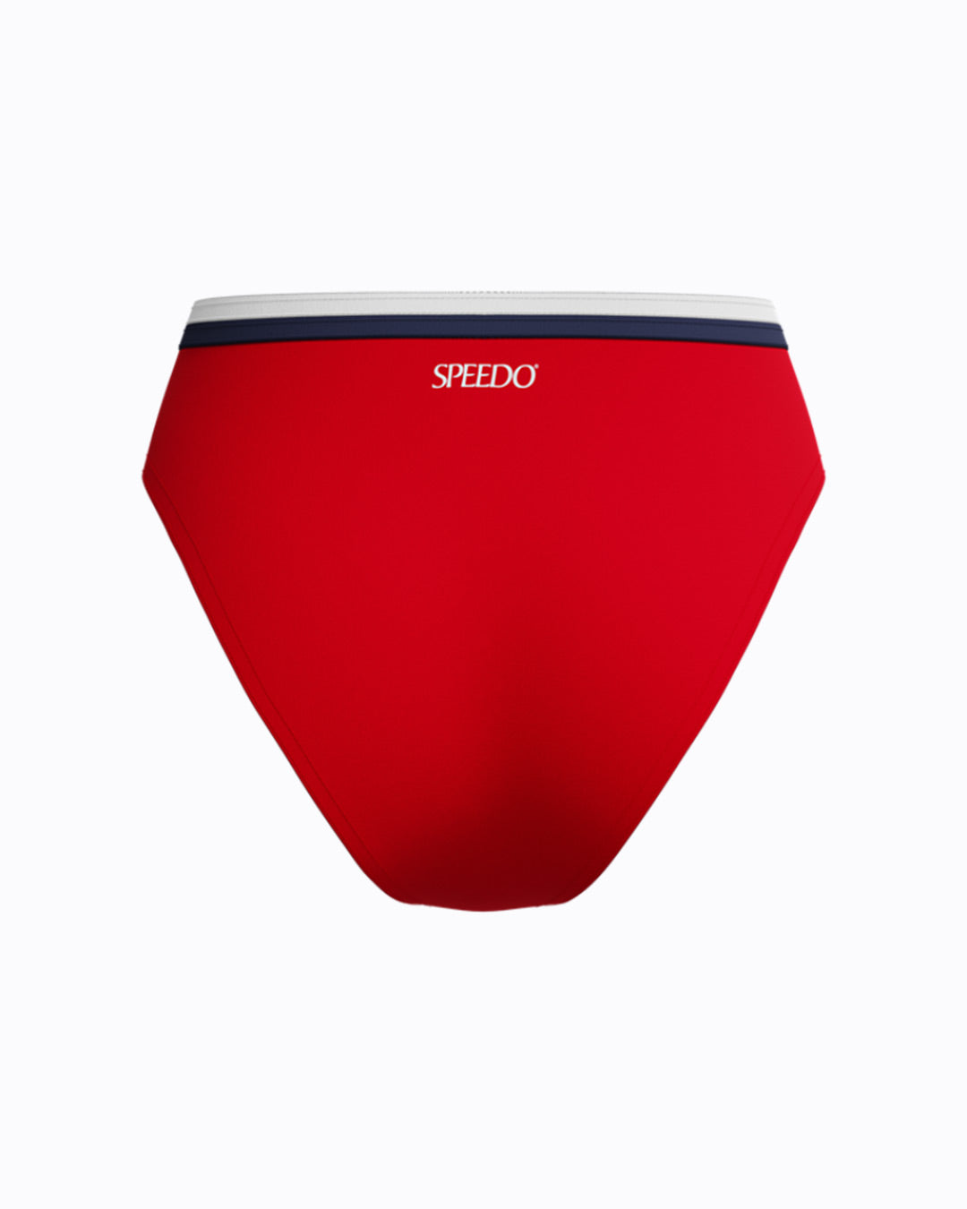 Speedo Women's High Waist Bikini Bottom - Red/White