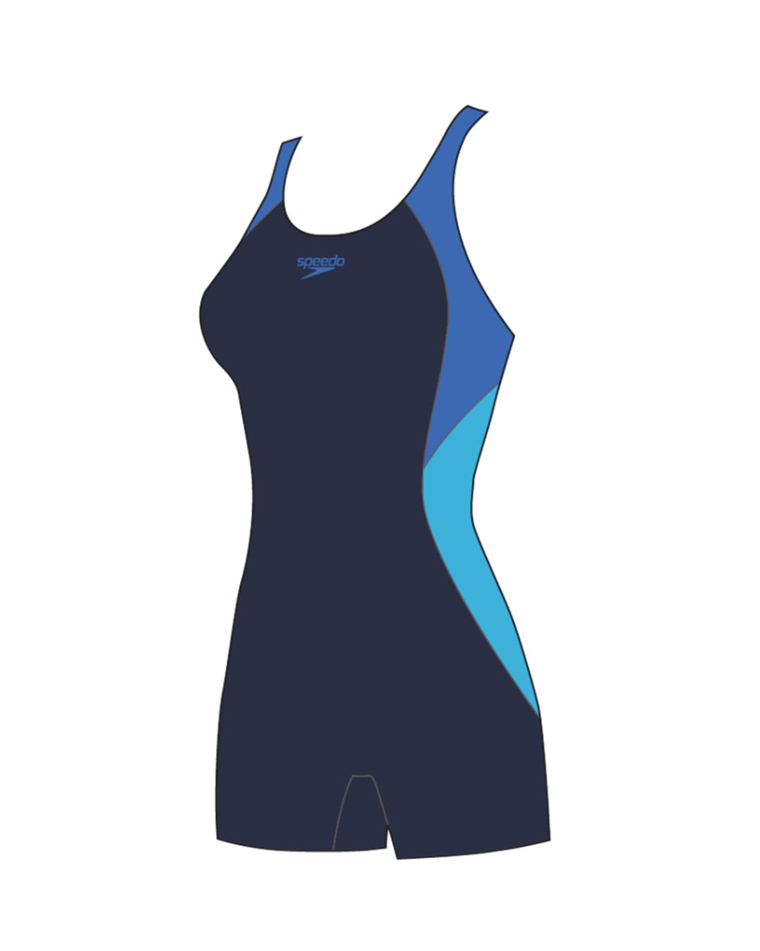 Speedo Women's China Colourblock Splice Legsuit (AsiaFit) - Navy/Blue