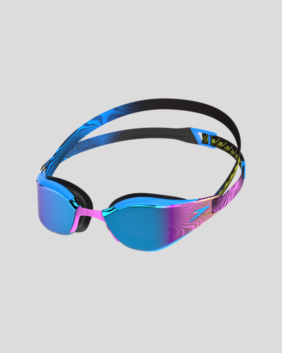 Speedo Unisex's Fastskin Hyper Elite Mirrored Goggles (AsiaFit) - Blu/(Blue Mirror)