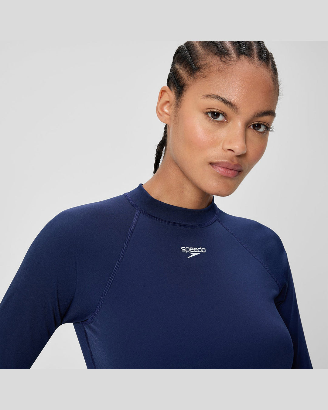 Speedo Women's Endurance+ L/S Rash Guard (AsiaFit) - Navy