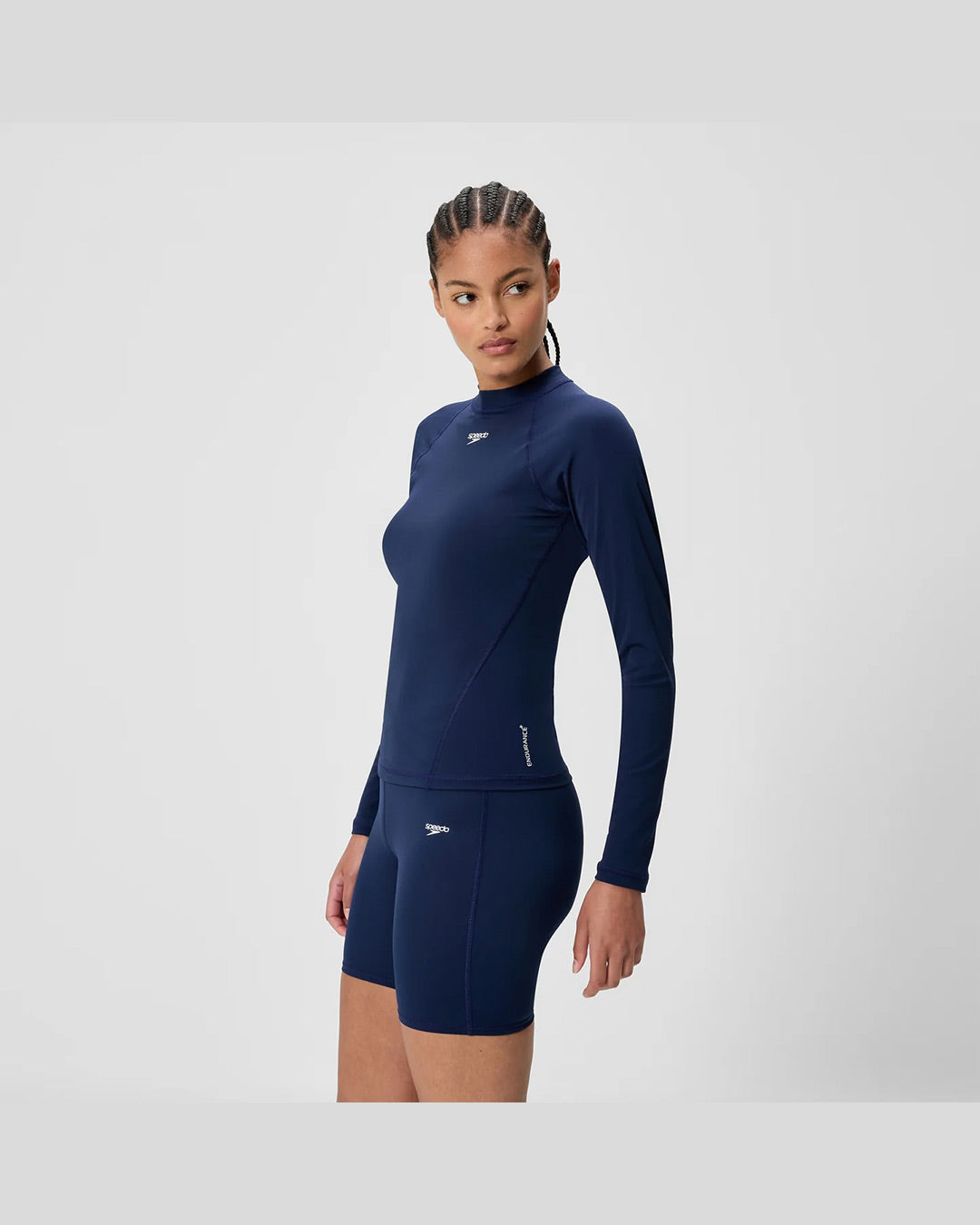 Speedo Women's Endurance+ L/S Rash Guard (AsiaFit) - Navy