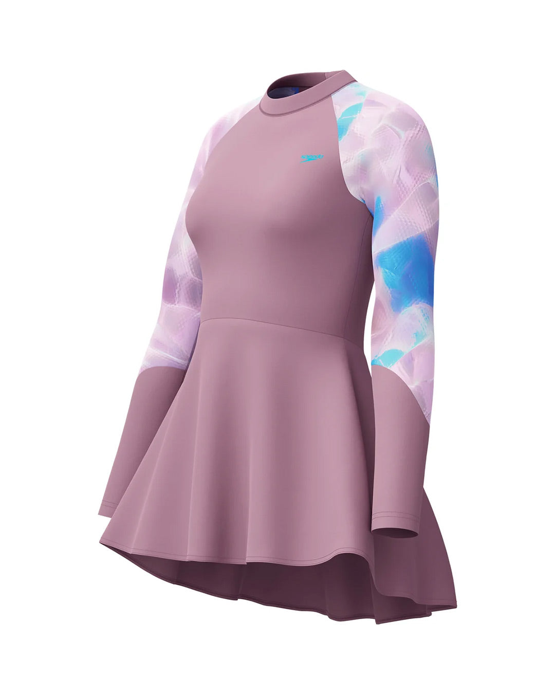 Speedo Women's Print L/S Swim Dress (AsiaFit) - Purple/Light Blue