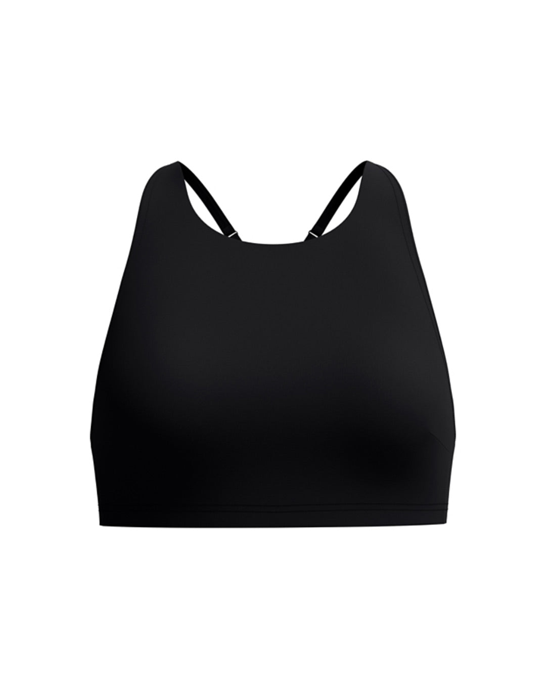 Speedo Women's Solid High Neck Bikini Top (AsiaFit) - Black