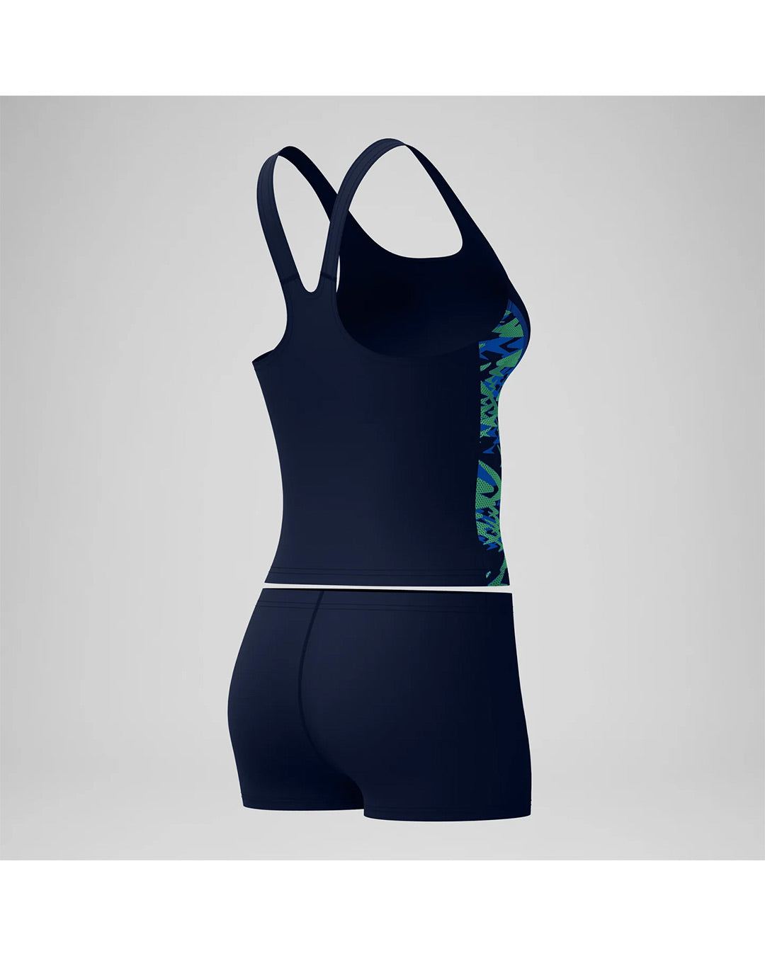 Speedo Women's Hyperboom Splice Tankini Set (AsiaFit) - Navy/Light Green