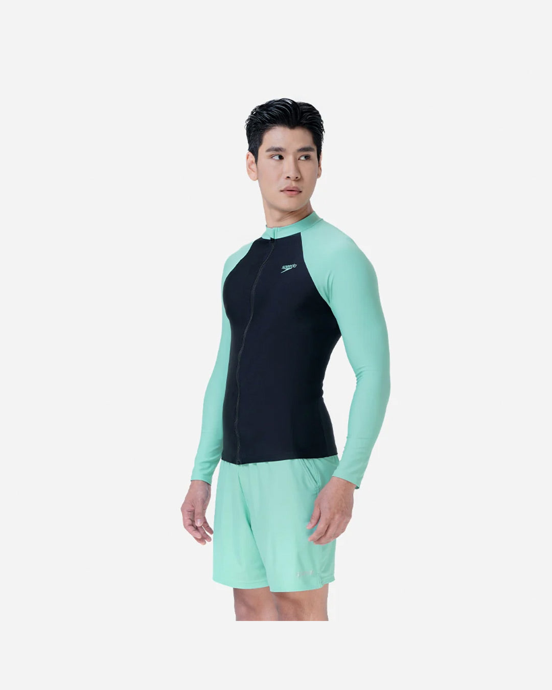 Speedo Men's Sun Protection Rashguards Zip-Up - Black