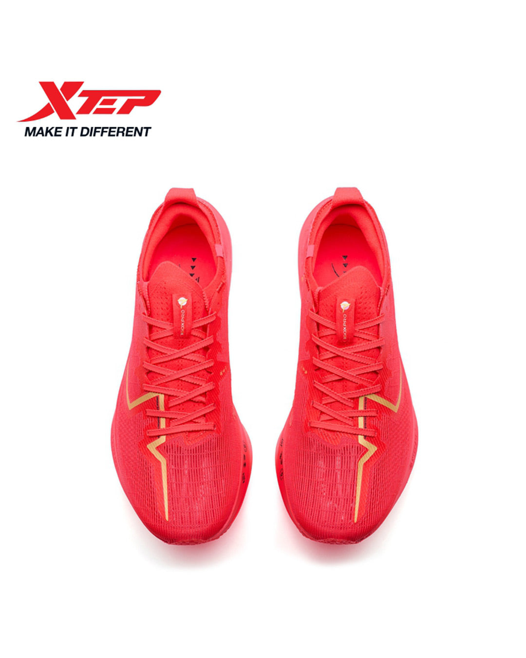 Xtep Men's 160X 7.0 PRO - Fiery-hot Red/Metallic Gold