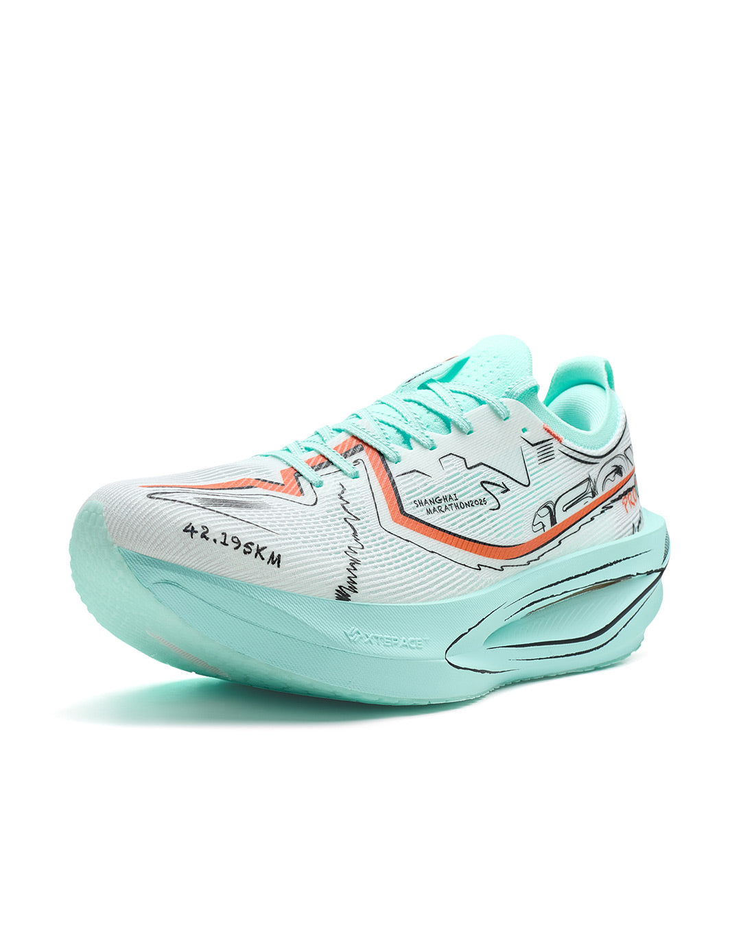 Xtep Men's 160X 7.0 PRO - Alabster/Black/Water Green – Key Power