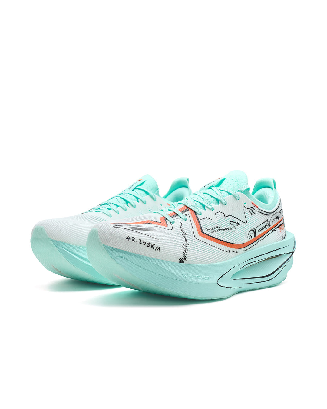 Xtep Men's 160X 7.0 PRO - Alabster/Black/Water Green