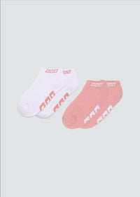 Lorna Jane 2pk Iconic Socks - White/Cotton Candy