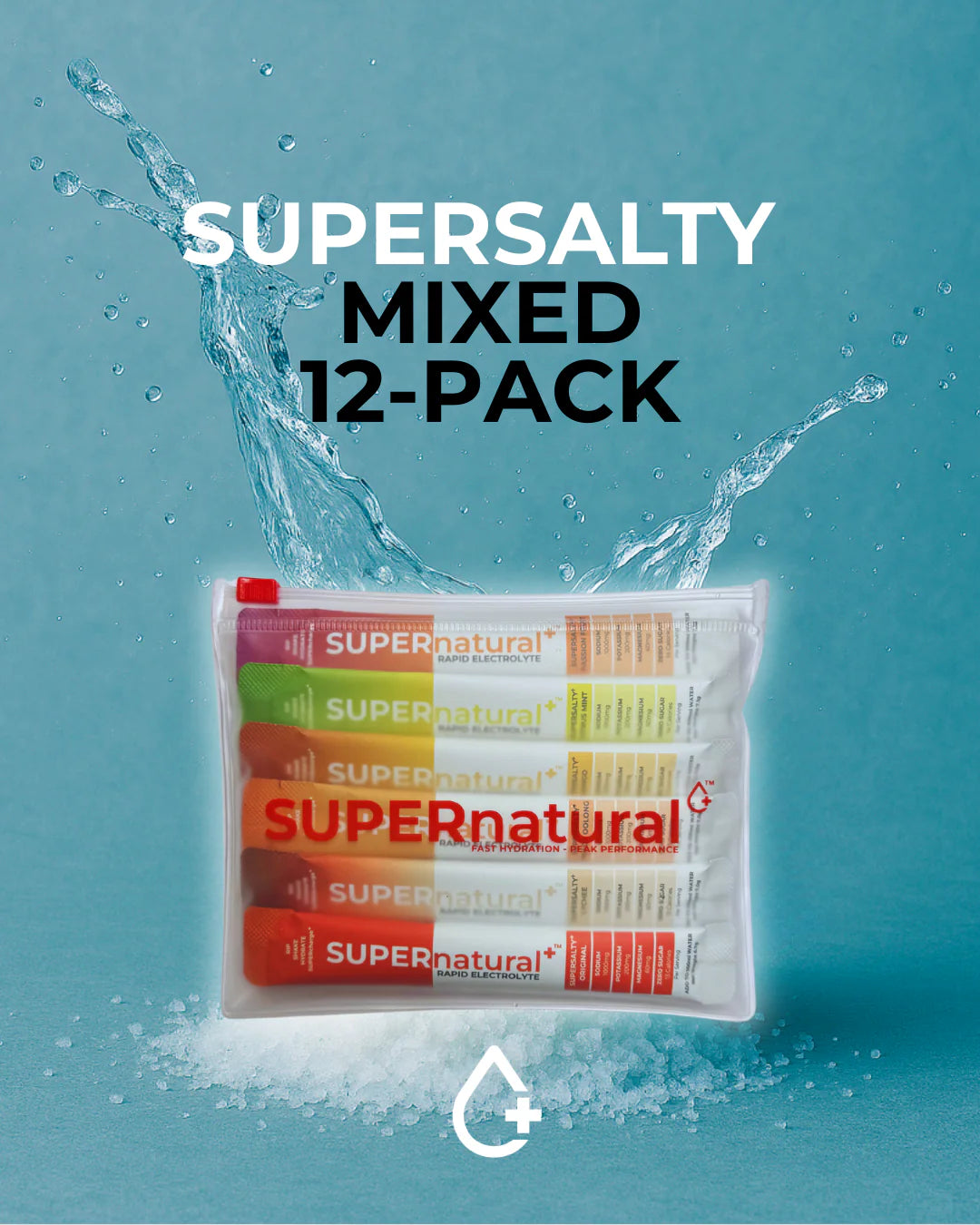 SUPERnatural+ SUPERsalty Electrolyte 85.2g - 12 Packs Mixed