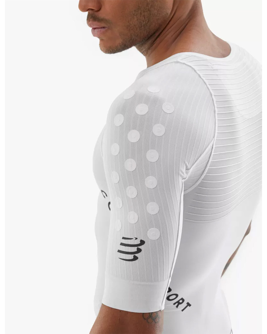 Compressport Men's Aero Seamless SS Trisuit - White/Black