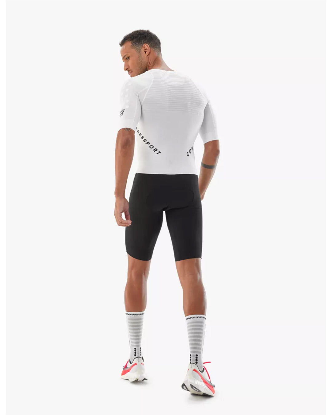 Compressport Men's Aero Seamless SS Trisuit - White/Black