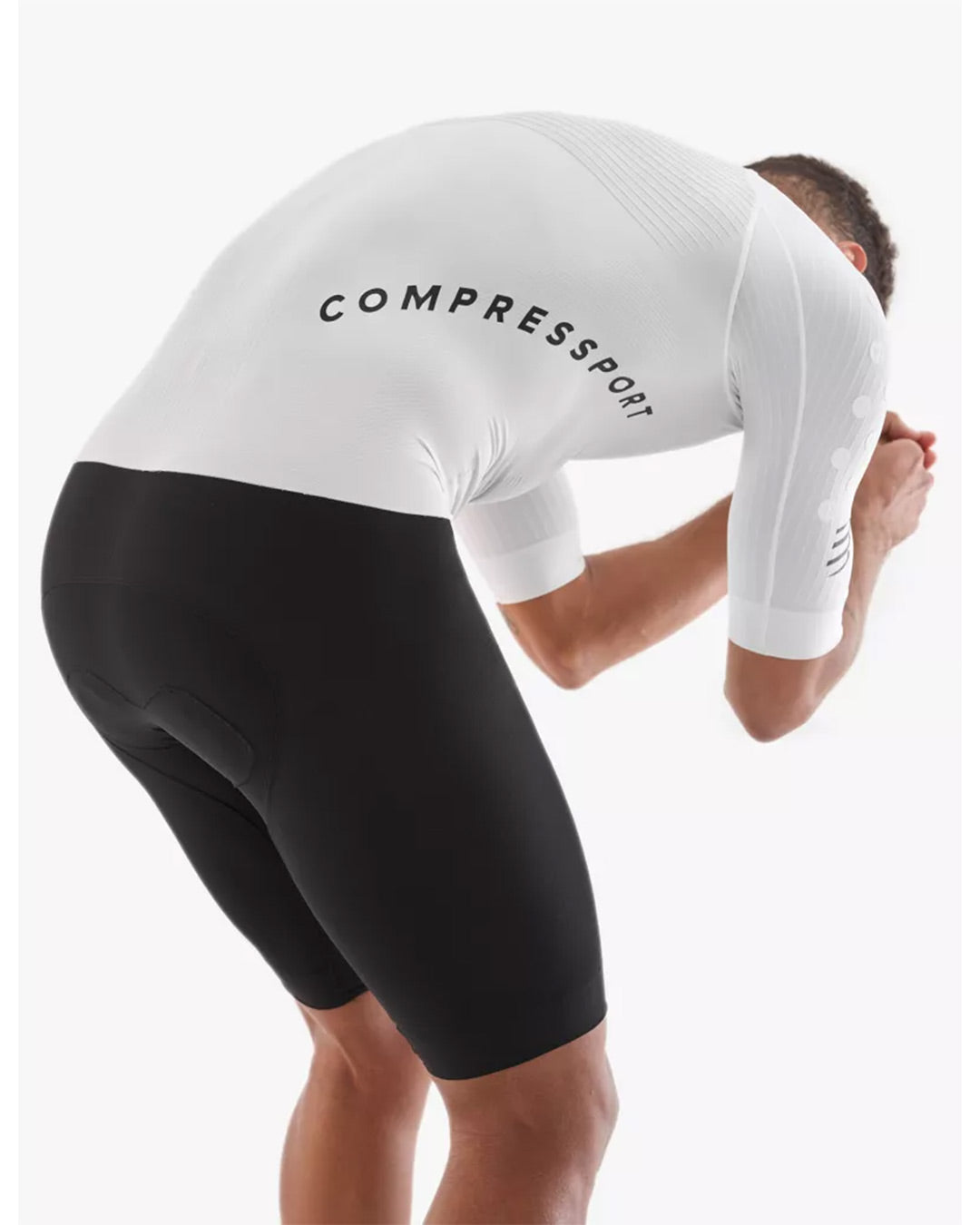 Compressport Men's Aero Seamless SS Trisuit - White/Black