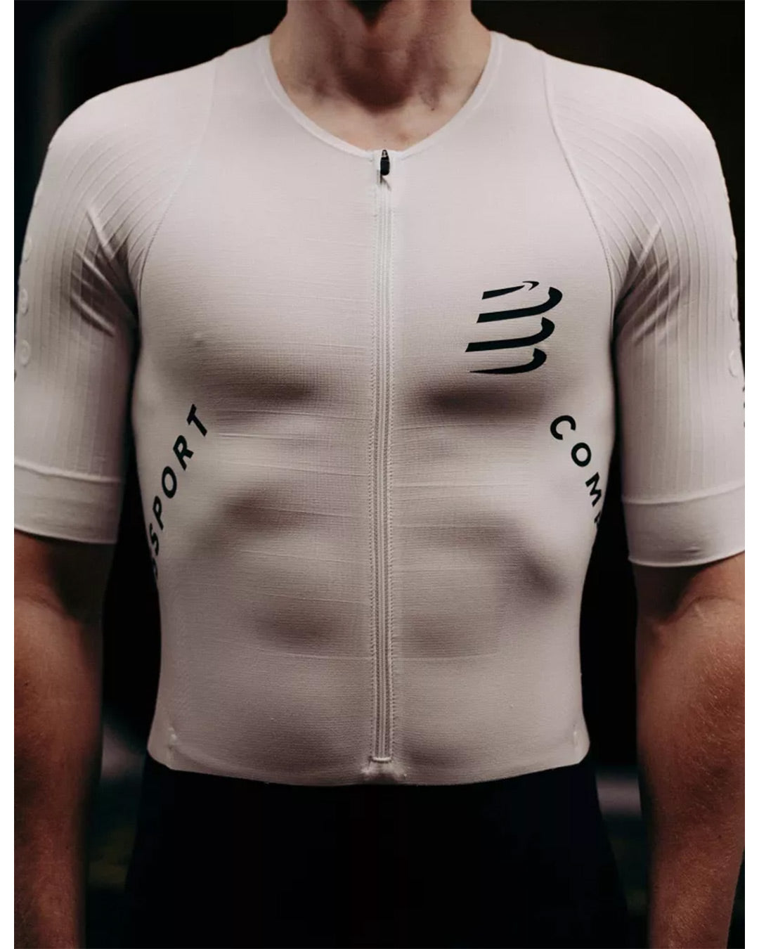 Compressport Men's Aero Seamless SS Trisuit - White/Black