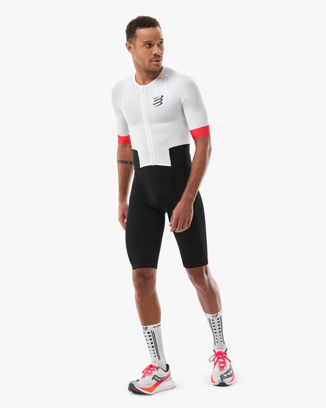 Compressport Men's Stream SS Trisuit - White/Black