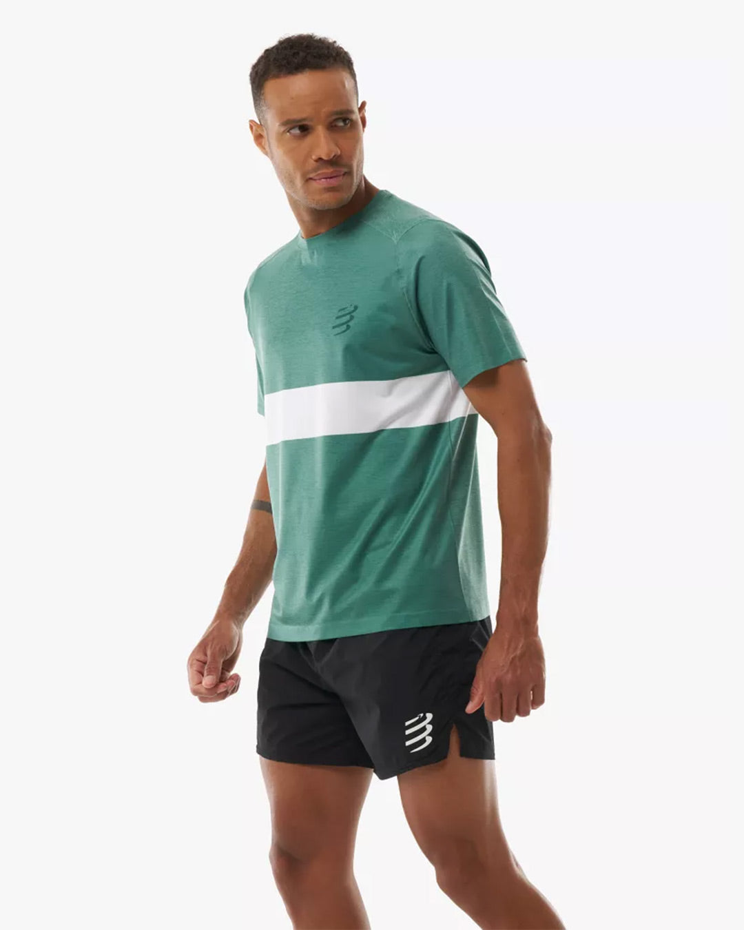 Compressport Men's Performance SS Tshirt - Shady Glade/White