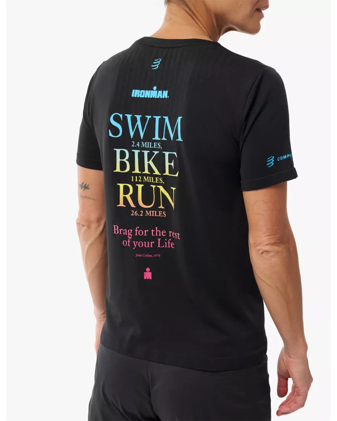 Compressport Women's Training SS Tshirt Ironman 2026 L2 - Black