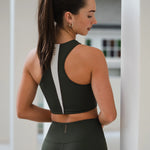 BAHE Attune Racer Back Short Top - Khaki/Chilli