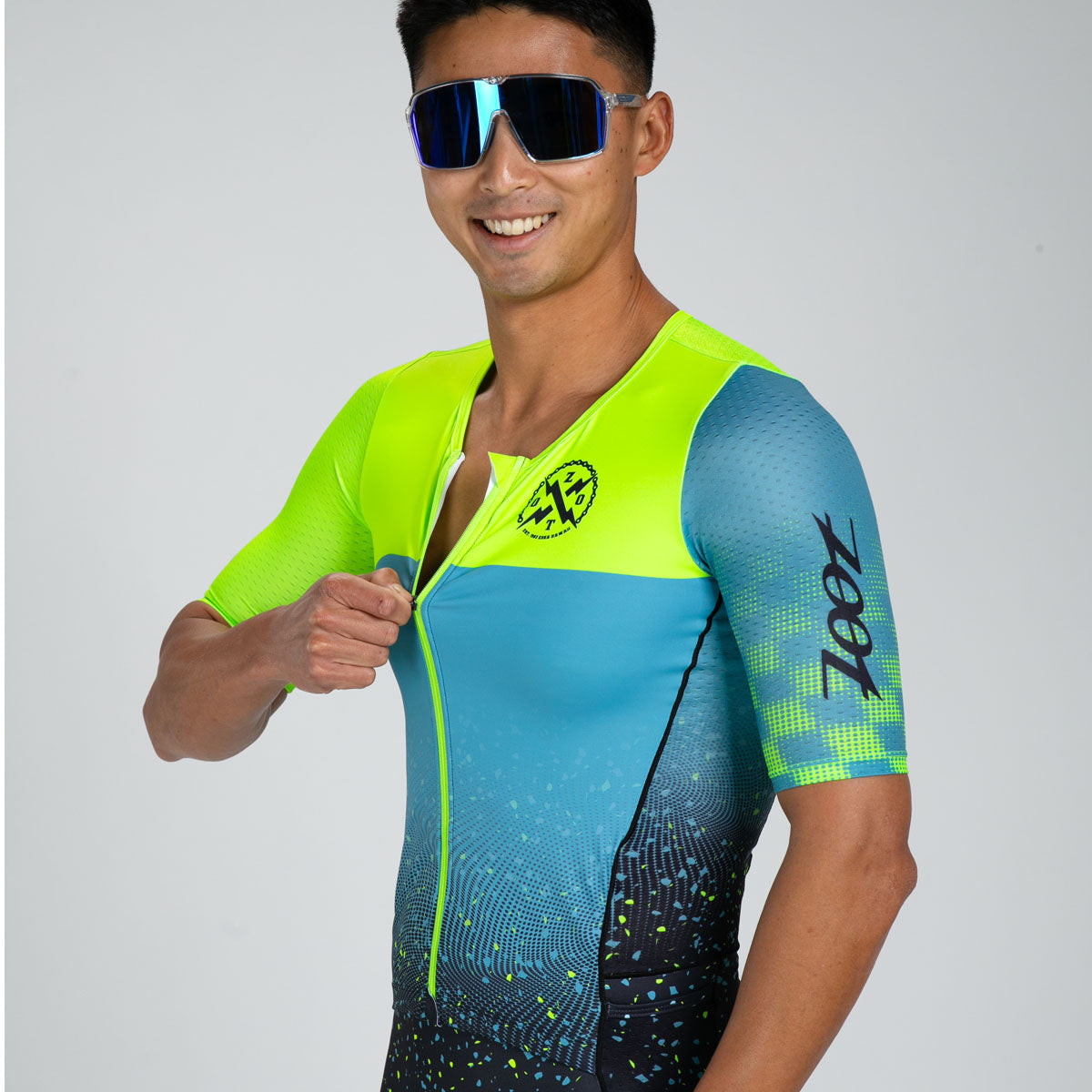 ZOOT Men's Tri AERO FZ Racesuit - Electric