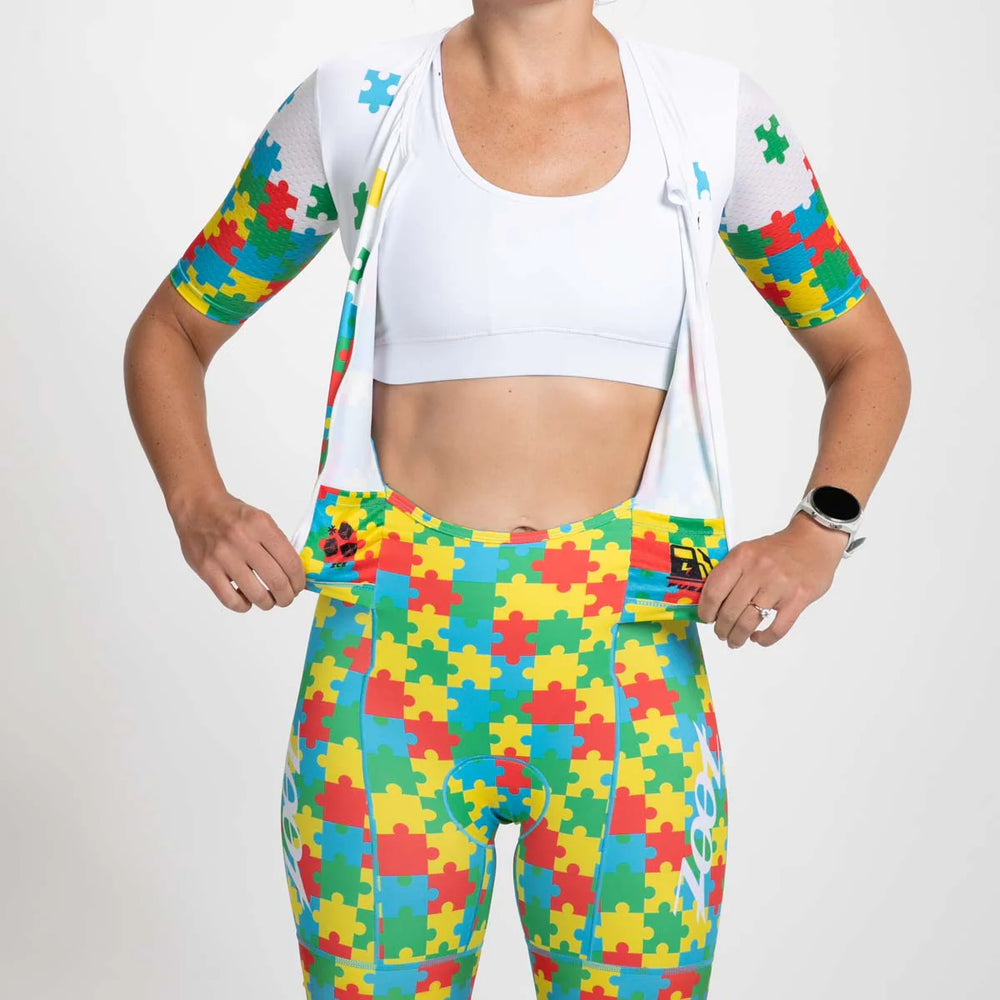 ZOOT Women's Tri Aero FZ Racesuit - Autism Puzzle