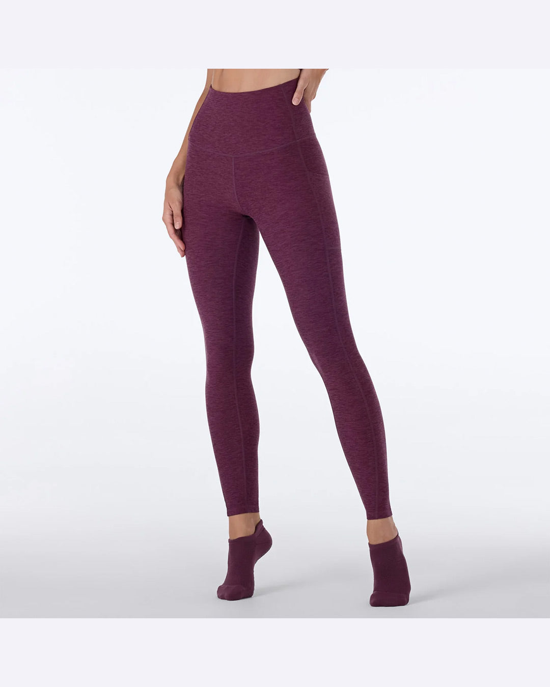 TAVI TaviCloud High Waisted 7/8 Pocket Legging - Bordeaux Space Dye