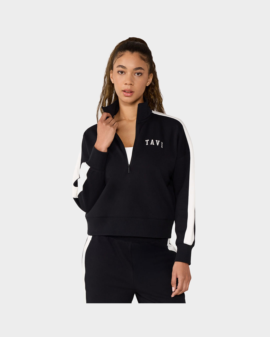 TAVI Half Zip Pullover - Ebony Coconut