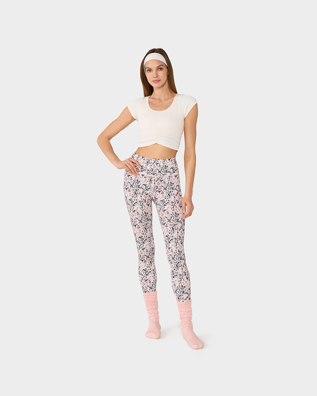 TAVI Seamless Ruched Rib Tee - Coconut