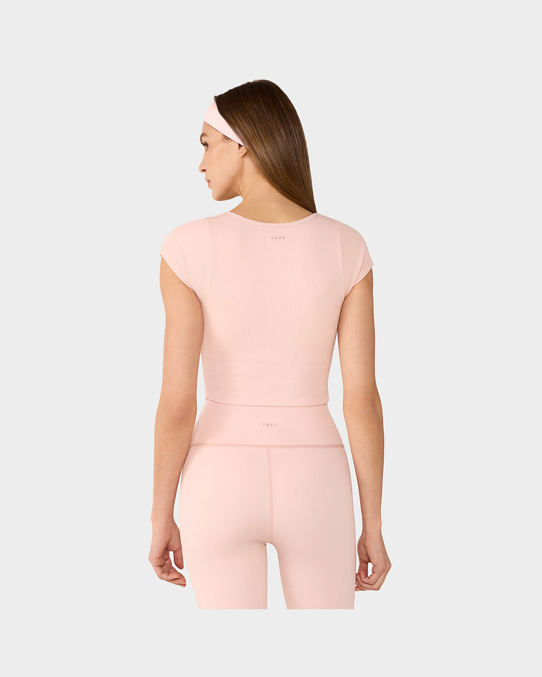 TAVI Seamless Ruched Rib Tee - Ballet Pink