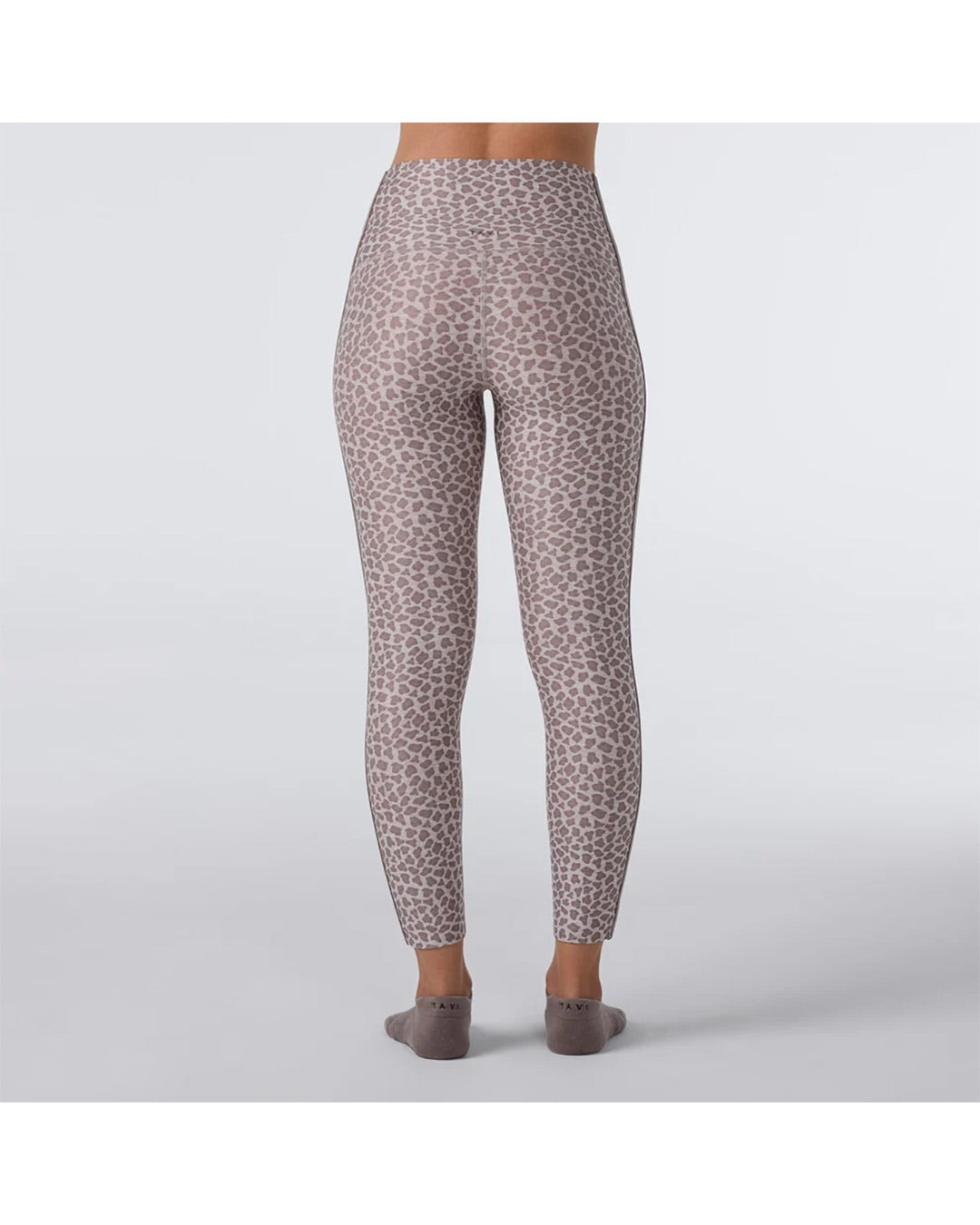 TAVI TaviCloud High Waisted 7/8 Stripe Legging - Leopard Sand Space Dye