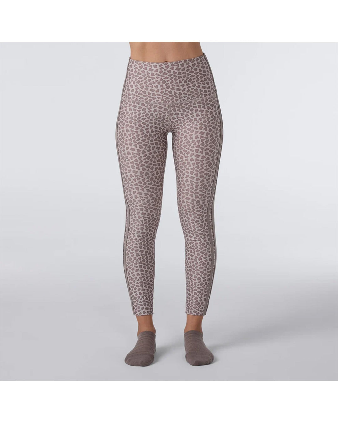 TAVI TaviCloud High Waisted 7/8 Stripe Legging - Leopard Sand Space Dye