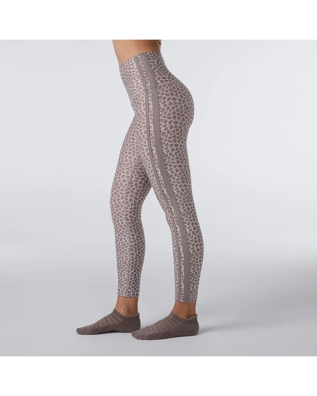 TAVI TaviCloud High Waisted 7/8 Stripe Legging - Leopard Sand Space Dye