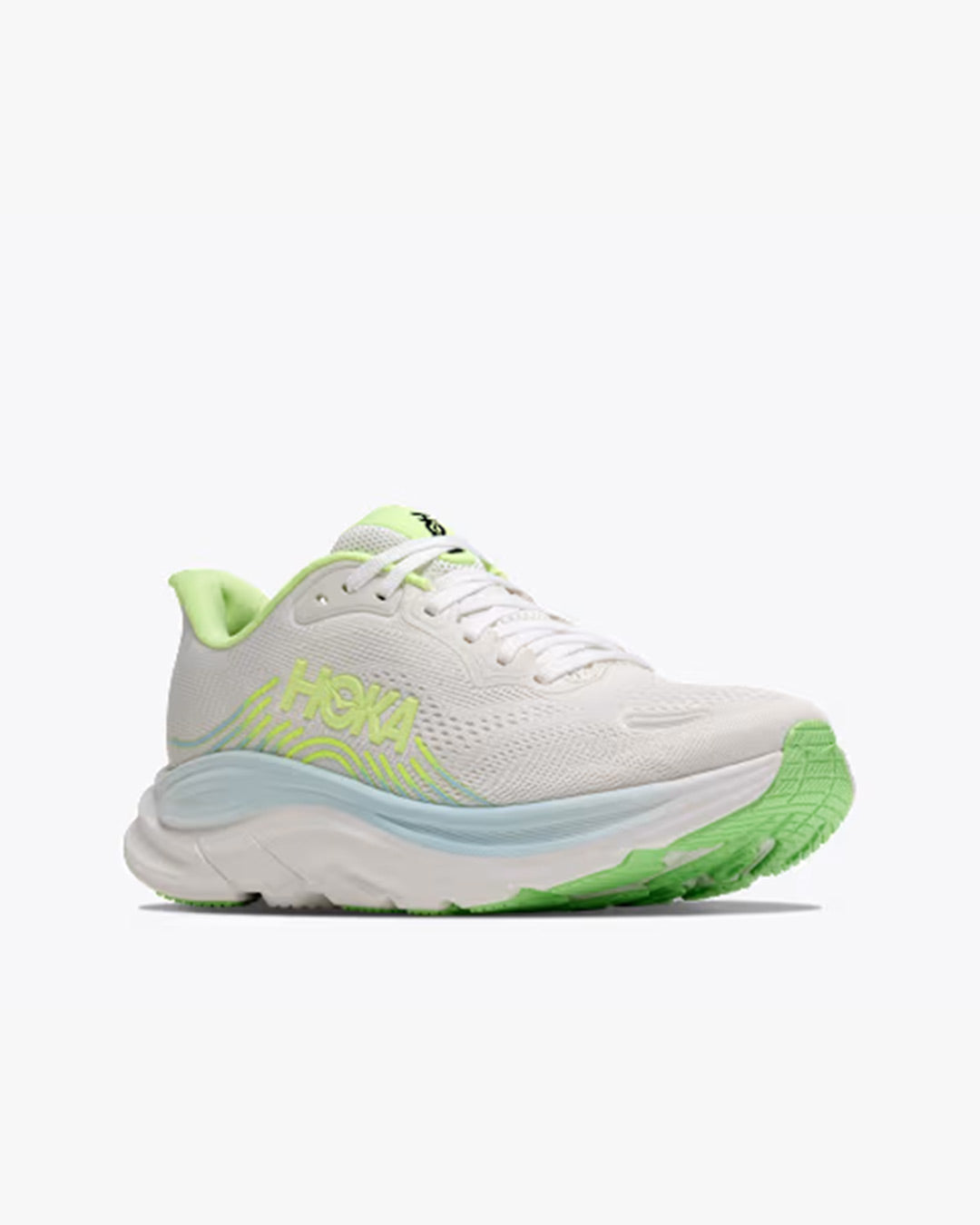 HOKA Women's Clifton 11 Wide - Frost/Neon Yuzu