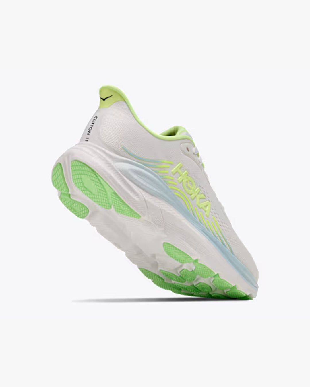 HOKA Women's Clifton 11 Wide - Frost/Neon Yuzu