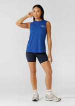 Lorna Jane Lotus Muscle Tank - Cobalt Blue