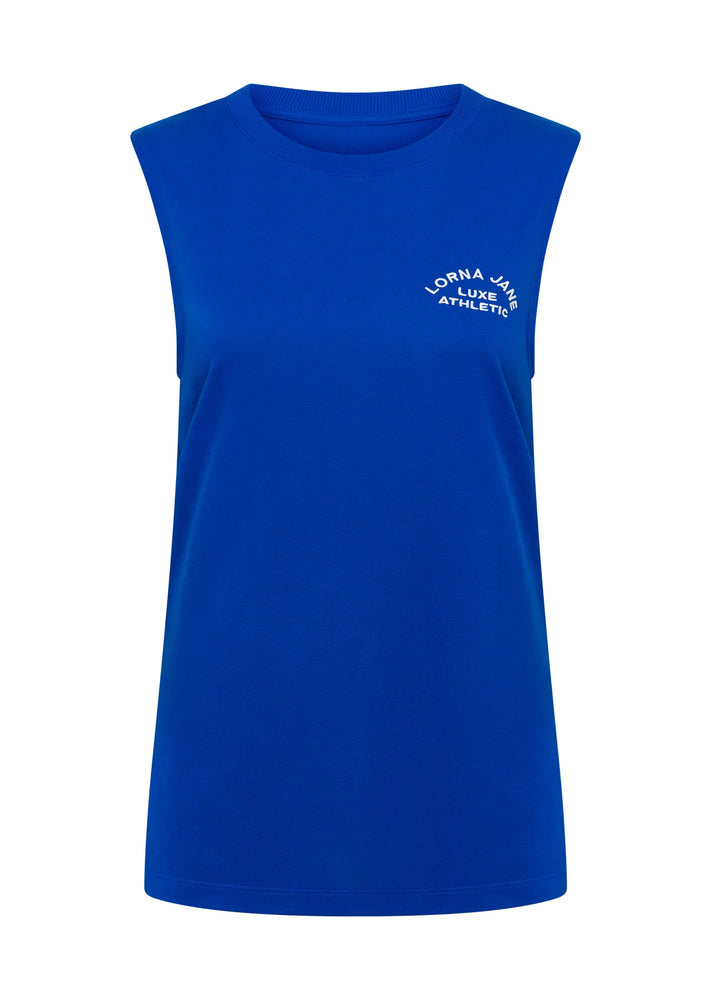 Lorna Jane Lotus Muscle Tank - Cobalt Blue