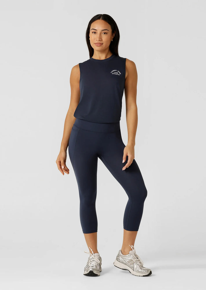 Lorna Jane Lotus Muscle Tank - Imperial Blue