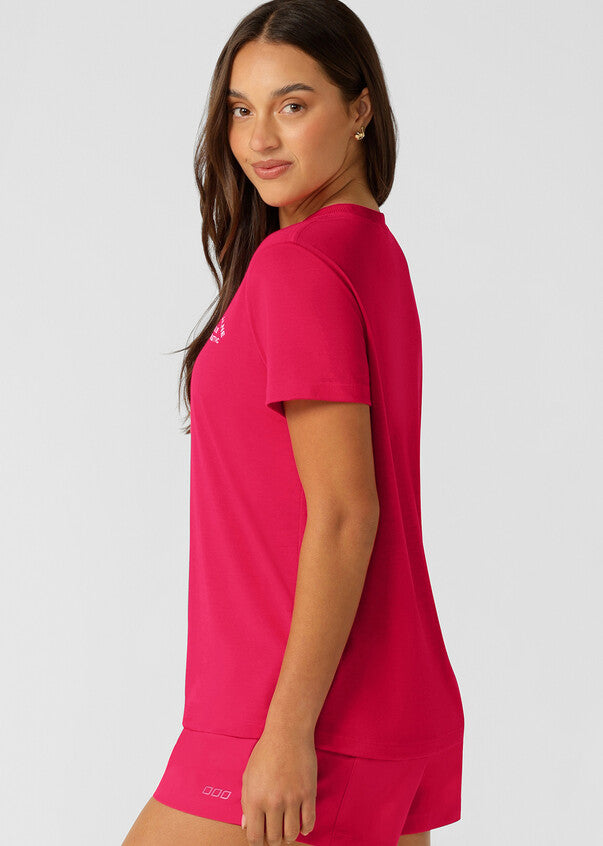 Lorna Jane Lotus T-Shirt - Neon Raspberry