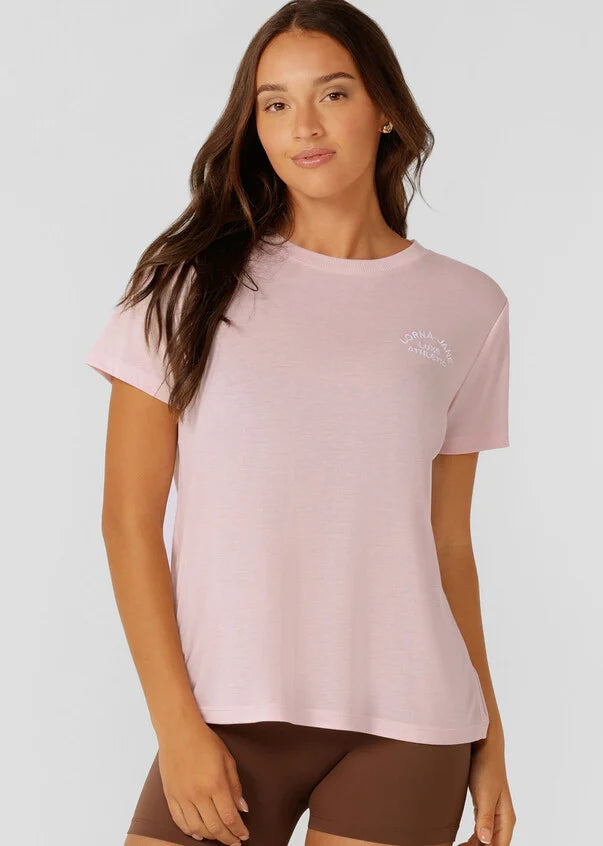 Lorna Jane Lotus T-Shirt - Pale Peony