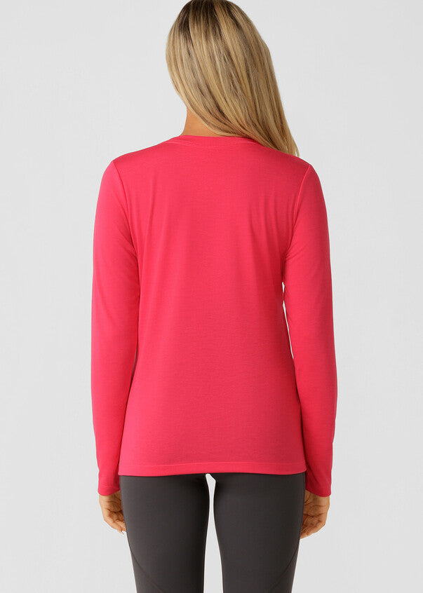 Lorna Jane Lotus Long Sleeve Top - Neon Raspberry