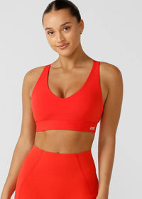 Lorna Jane Amy Sports Bra - Hot Tomato