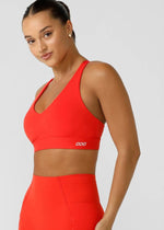 Lorna Jane Amy Sports Bra - Hot Tomato