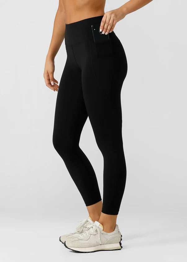 Lorna Jane Amy Phone Pocket Tech Ankle Biter Leggings - Black