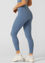 Lorna Jane Lotus No Chafe Phone Pocket Ankle Biter Leggings - Moonlight Blue