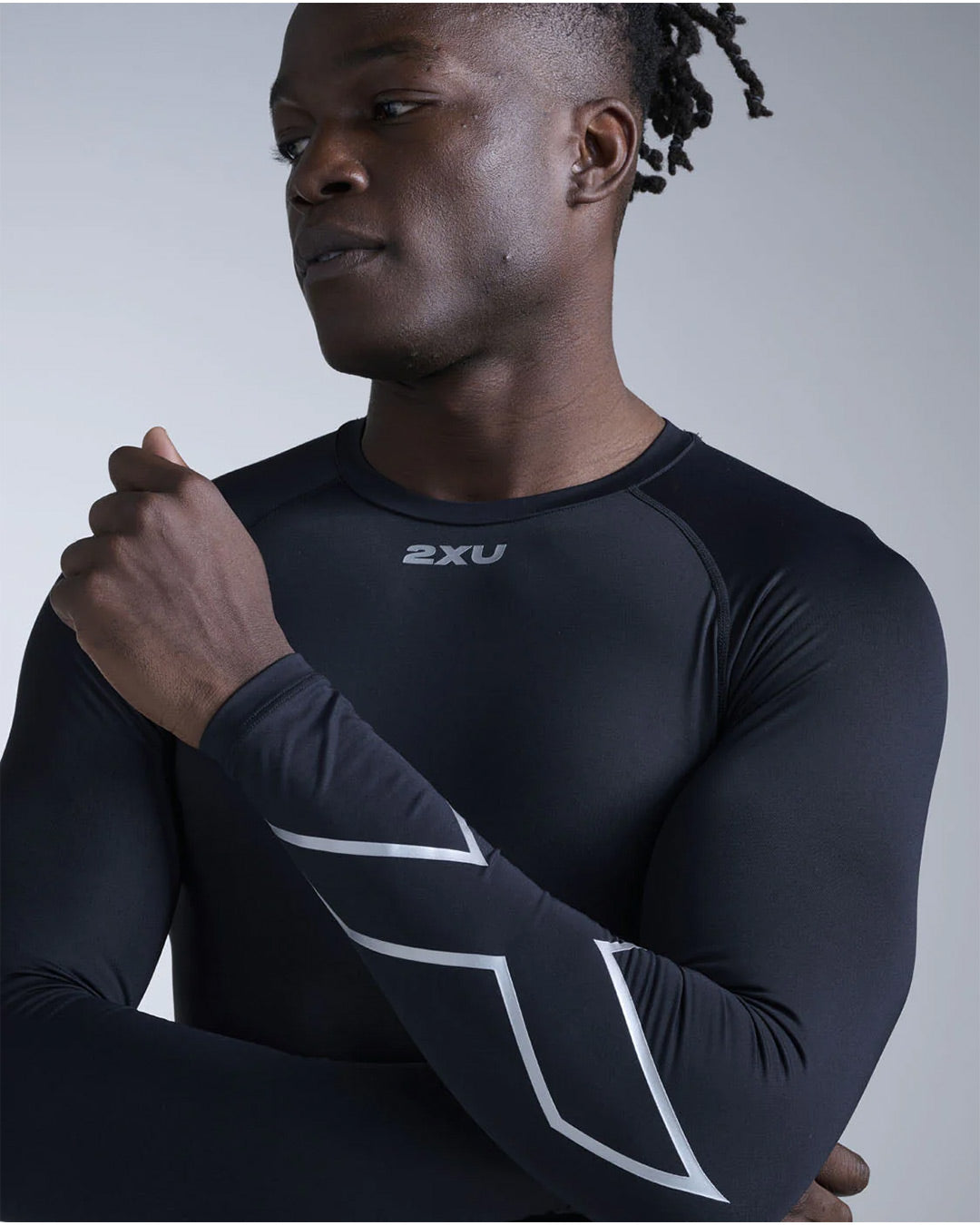 2XU Men's Core Compression Long Sleeve - Black/Silver