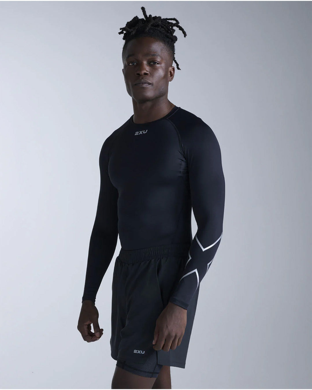 2XU Men's Core Compression Long Sleeve - Black/Silver